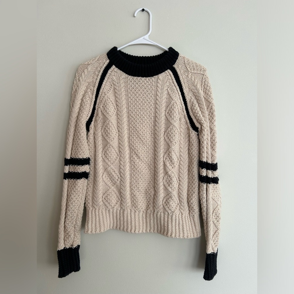 L.L. Bean Cable Knit Varsity Sweater